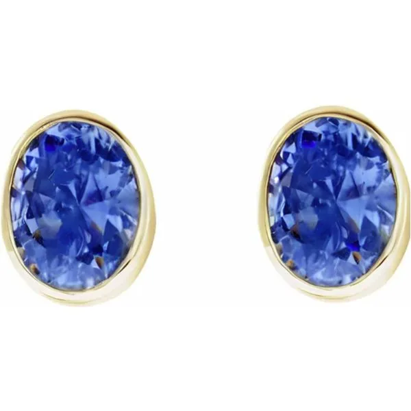10K Yellow Gold Bezel Birthstone Earrings Moore Jewelers Laredo, TX
