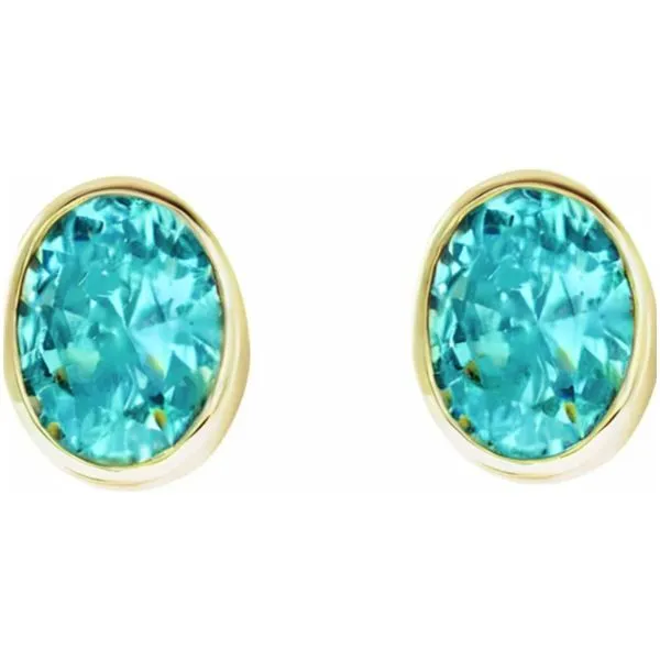 10K Yellow Gold Bezel Birthstone Earrings Moore Jewelers Laredo, TX