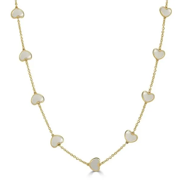 14K Yellow Gold Mother of Pearl Heart Necklace Moore Jewelers Laredo, TX