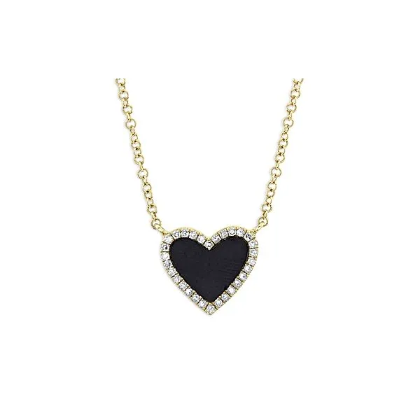 14K Yellow Gold Heart Fashion Diamond Necklace Moore Jewelers Laredo, TX