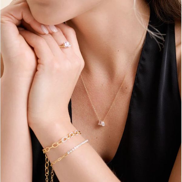 14K Yellow Gold Toi et Moi Necklace Image 2 Moore Jewelers Laredo, TX