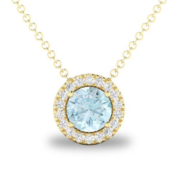 10K Gold Aquamarine Birthstone Necklace Moore Jewelers Laredo, TX