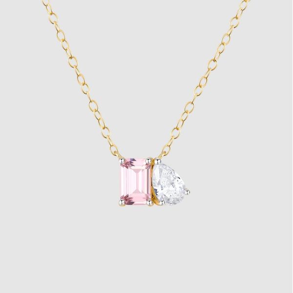 14K Yellow Gold Toi et Moi Necklace Moore Jewelers Laredo, TX