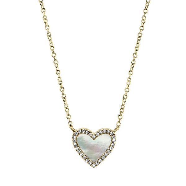 14K Gold Mother of Pearl Heart Necklace Moore Jewelers Laredo, TX