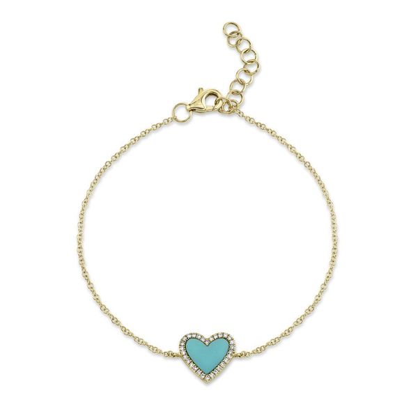 14K Yellow Gold Diamond Heart Bracelet Moore Jewelers Laredo, TX