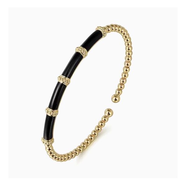 14K Yellow Gold Station Bujukan Cuff Bracelet Image 2 Moore Jewelers Laredo, TX