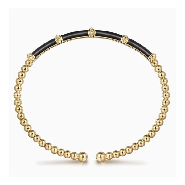 14K Yellow Gold Station Bujukan Cuff Bracelet Image 3 Moore Jewelers Laredo, TX