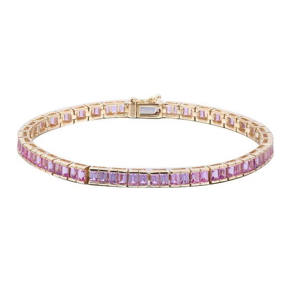 14K Yellow Gold Pink Sapphire Tennis Bracelet Moore Jewelers Laredo, TX
