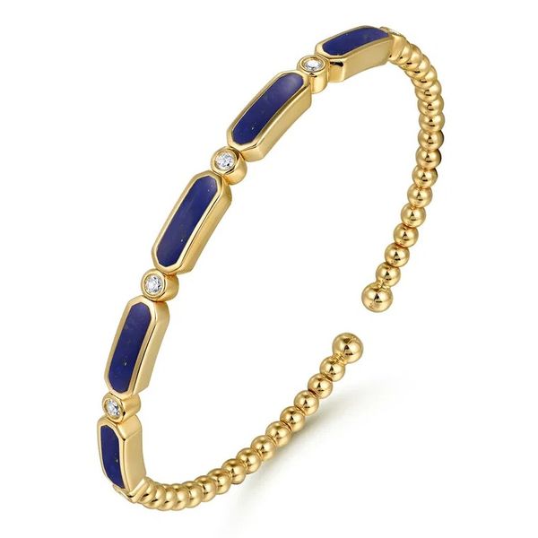 14K Gold Malachite Bujukan Cuff Bracelet Image 2 Moore Jewelers Laredo, TX
