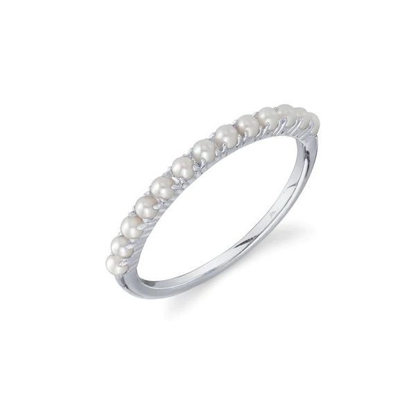 14K White Gold Stackable Pearl Ring Moore Jewelers Laredo, TX