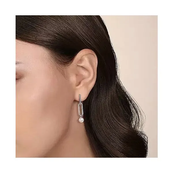 Sterling Silver Pearl Drop Earrings Image 2 Moore Jewelers Laredo, TX