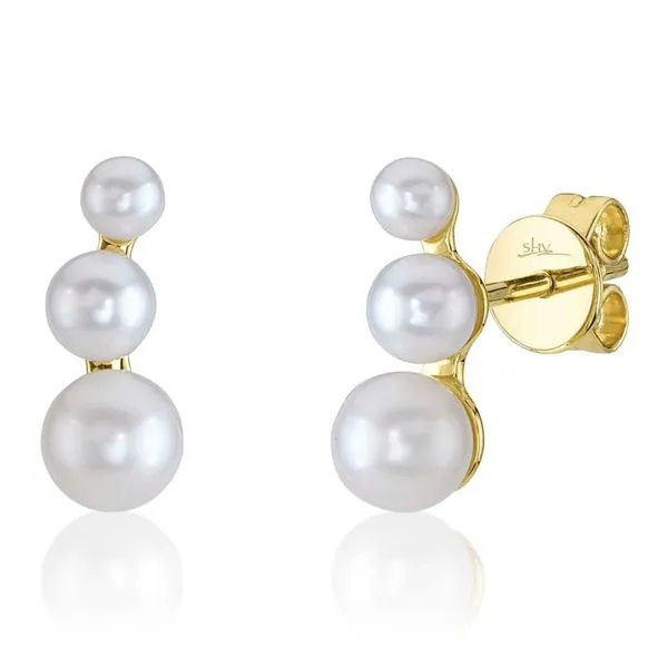 14K Yellow Gold Pearl Earrings Moore Jewelers Laredo, TX