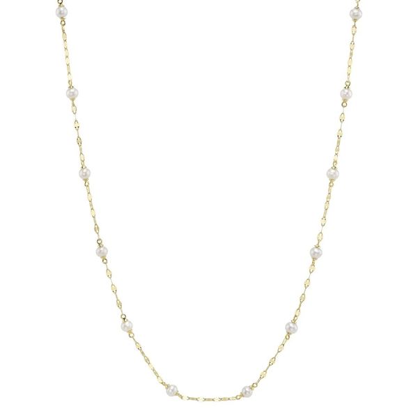 14K Gold Pearl Station Necklace Moore Jewelers Laredo, TX