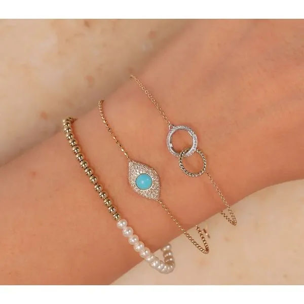 14K Yellow Gold Beaded Bracelet Cultured Pearls Image 2 Moore Jewelers Laredo, TX