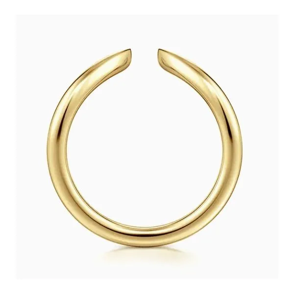 14K Yellow Gold Curved Open Wedding Band Image 4 Moore Jewelers Laredo, TX