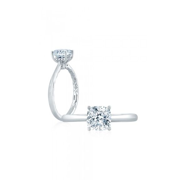 18K White Gold Solitaire Diamond Semi-Mount Ring Image 2 Moore Jewelers Laredo, TX