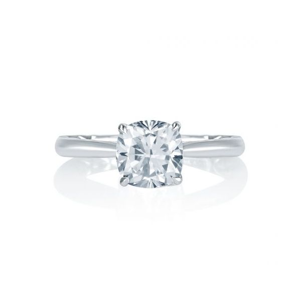 18K White Gold Solitaire Diamond Semi-Mount Ring Moore Jewelers Laredo, TX
