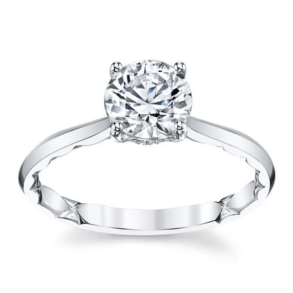 18K White Gold Solitaire Diamond Semi-Mount Ring Moore Jewelers Laredo, TX