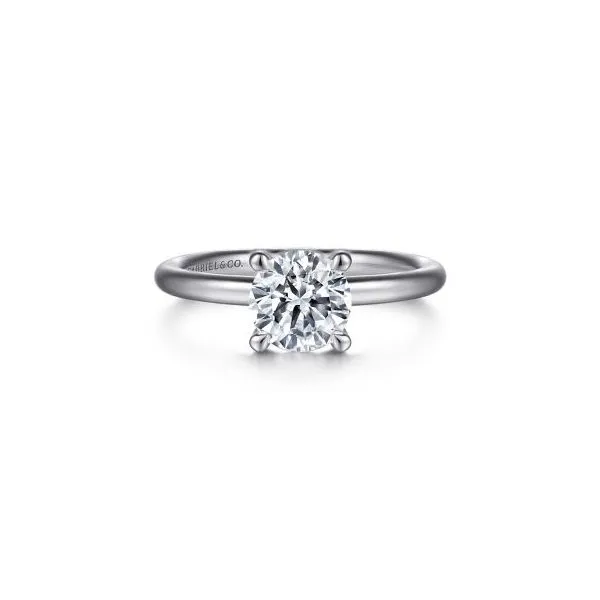 14K White Gold Solitaire Semi-Mount Ring Moore Jewelers Laredo, TX