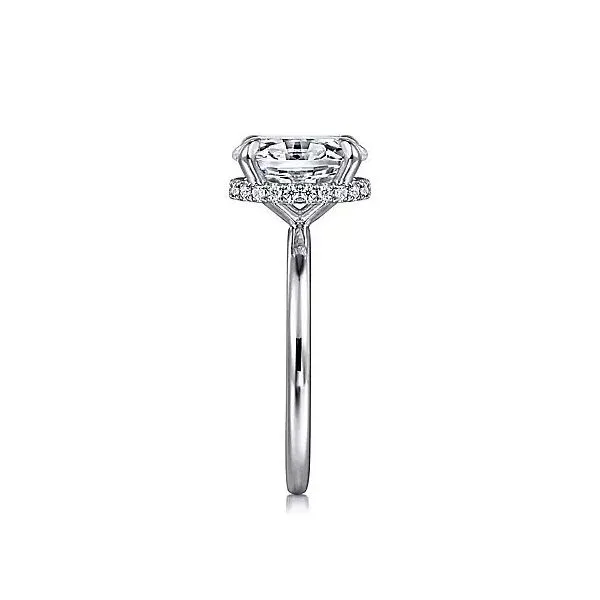 14K White Gold Hidden Halo Solitaire Mounting Image 3 Moore Jewelers Laredo, TX