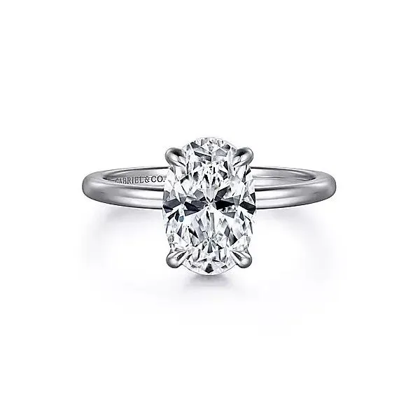 14K White Gold Hidden Halo Solitaire Mounting Moore Jewelers Laredo, TX