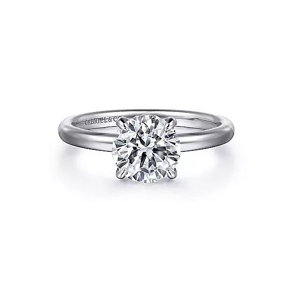 14K White Gold Hidden Halo Solitaire Mounting Moore Jewelers Laredo, TX