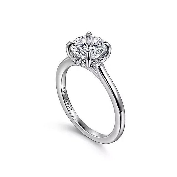 14K White Gold Hidden Halo Solitaire Mounting Image 2 Moore Jewelers Laredo, TX