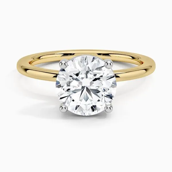 14K Two Tone Yellow & White Gold Solitaire Mounting Moore Jewelers Laredo, TX