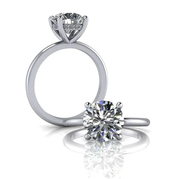 18K Two Tone Hidden Halo Diamond Solitaire Mounting Moore Jewelers Laredo, TX