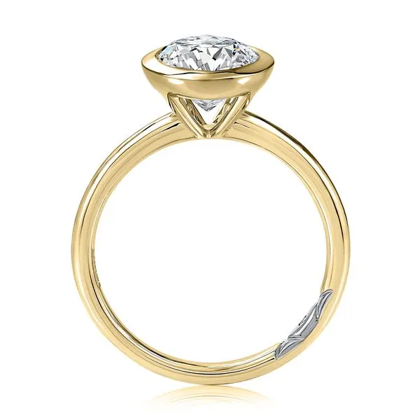 14K Yellow Gold Oval Bezel Solitaire Mounting Image 2 Moore Jewelers Laredo, TX
