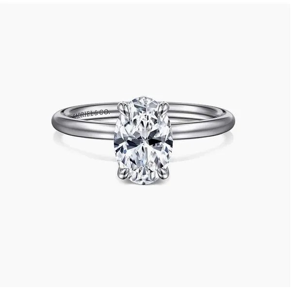 14K White Gold Oval Solitaire Mounting Moore Jewelers Laredo, TX