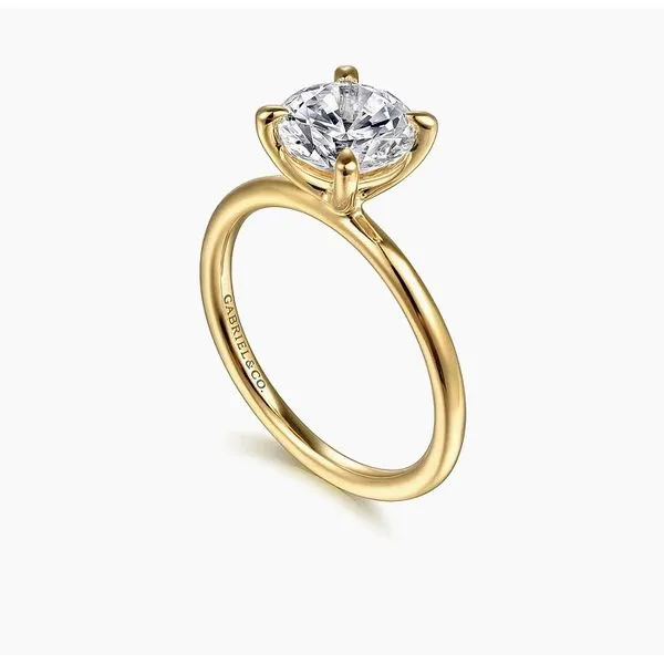 14K Yellow Gold Round Solitaire Mounting Image 2 Moore Jewelers Laredo, TX