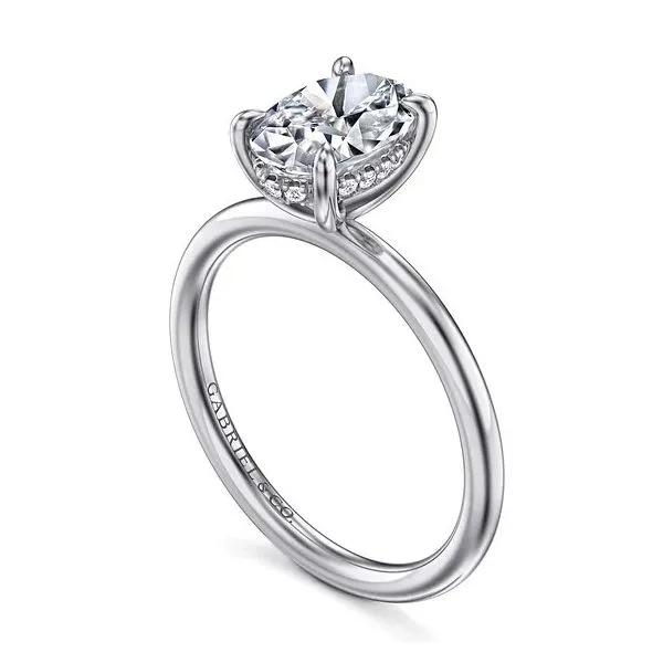 14K White Gold Hidden Halo Solitaire Mounting Image 2 Moore Jewelers Laredo, TX