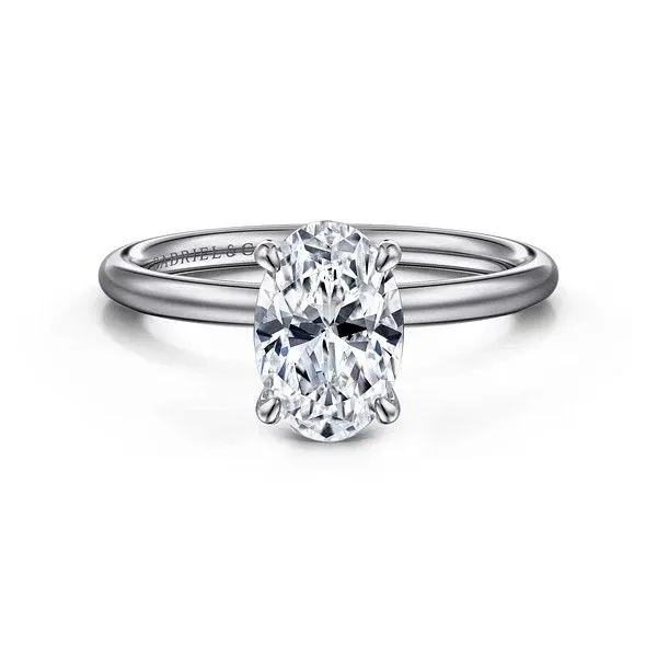 14K White Gold Hidden Halo Solitaire Mounting Moore Jewelers Laredo, TX