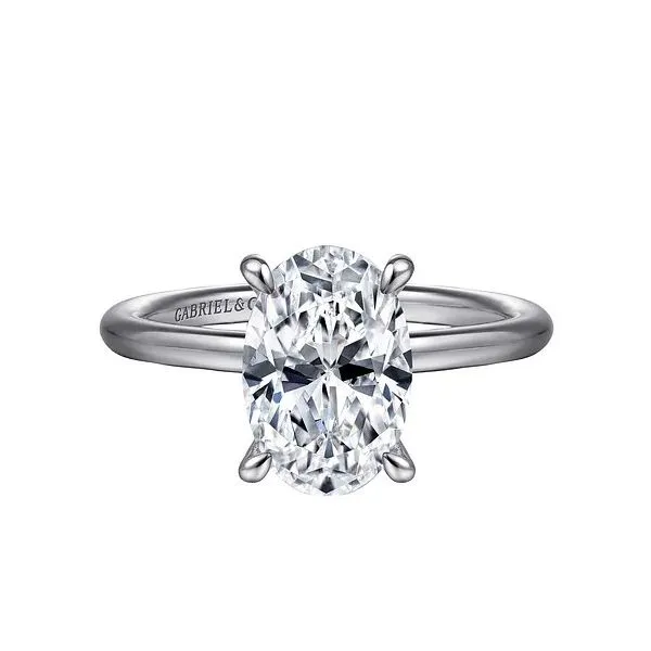 14K White Gold Hidden Halo Solitaire Mounting Moore Jewelers Laredo, TX
