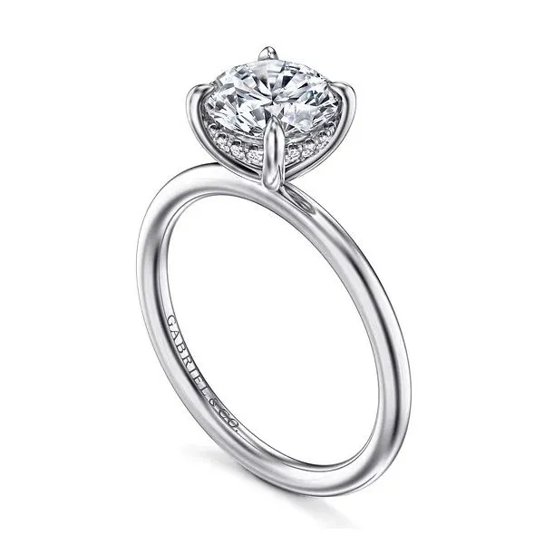 14K White Gold Hidden Halo Solitaire Mounting Image 2 Moore Jewelers Laredo, TX