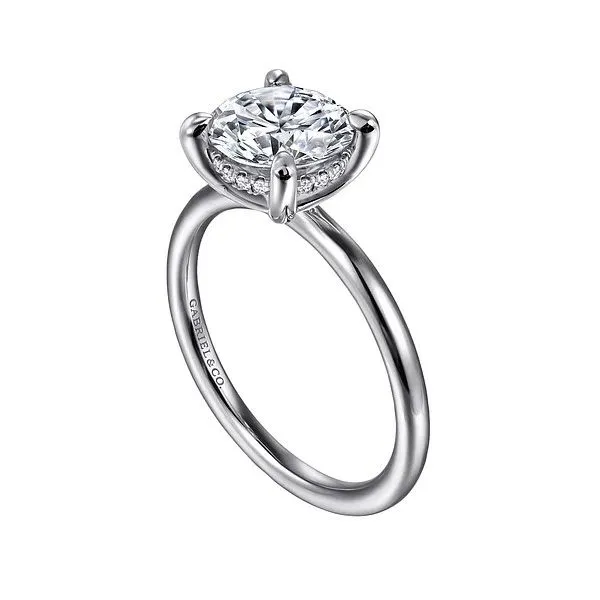 14K White Gold Hidden Halo Solitaire Mounting Image 2 Moore Jewelers Laredo, TX