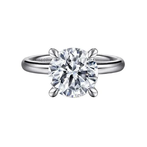 14K White Gold Hidden Halo Solitaire Mounting Moore Jewelers Laredo, TX