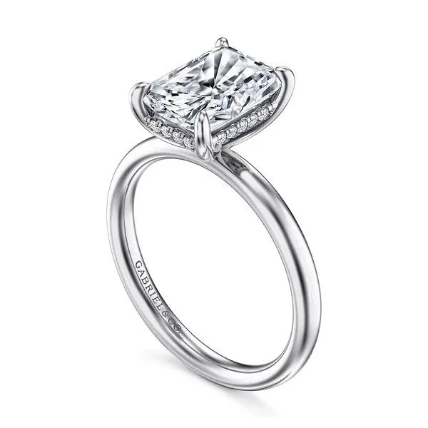 14K White Gold Hidden Halo Solitaire Mounting Image 2 Moore Jewelers Laredo, TX
