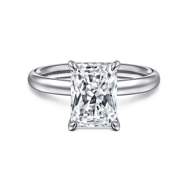 14K White Gold Hidden Halo Solitaire Mounting Moore Jewelers Laredo, TX