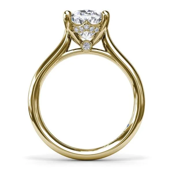 14K Yellow Gold Hidden Halo Solitaire Mounting Image 3 Moore Jewelers Laredo, TX
