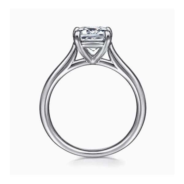 14K White Gold Cathedral Solitaire Mounting Image 2 Moore Jewelers Laredo, TX