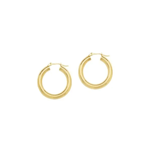 14K Yellow Gold Round Hoop Earrings Moore Jewelers Laredo, TX