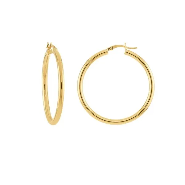 14K Yellow Gold Large Polished Hoops Moore Jewelers Laredo, TX