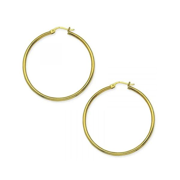 14K Yellow Gold Large Round Hoop Earrings Moore Jewelers Laredo, TX
