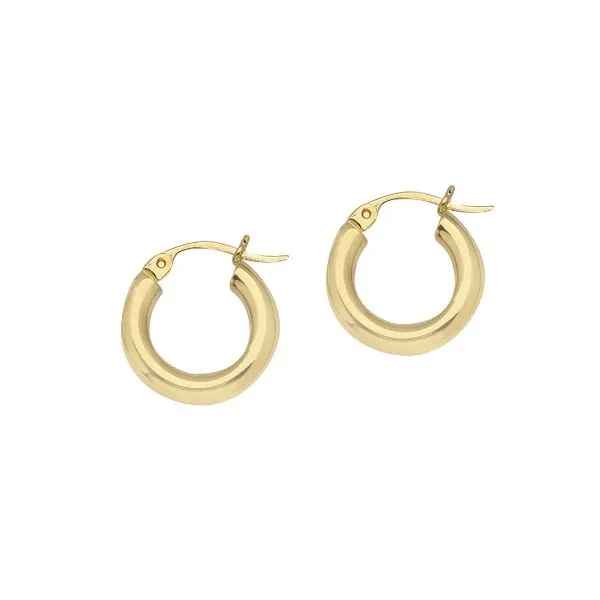 14K Yellow Gold Small Round Hoop Earrings Moore Jewelers Laredo, TX