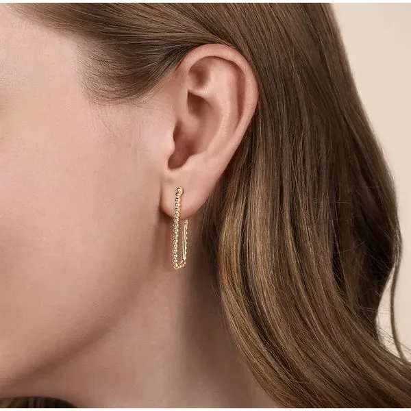 14K Yellow Gold Beaded Earrings Image 3 Moore Jewelers Laredo, TX