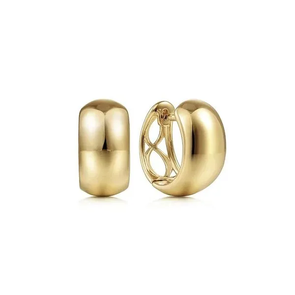 14K Yellow Gold Polished Huggie Earrings Moore Jewelers Laredo, TX