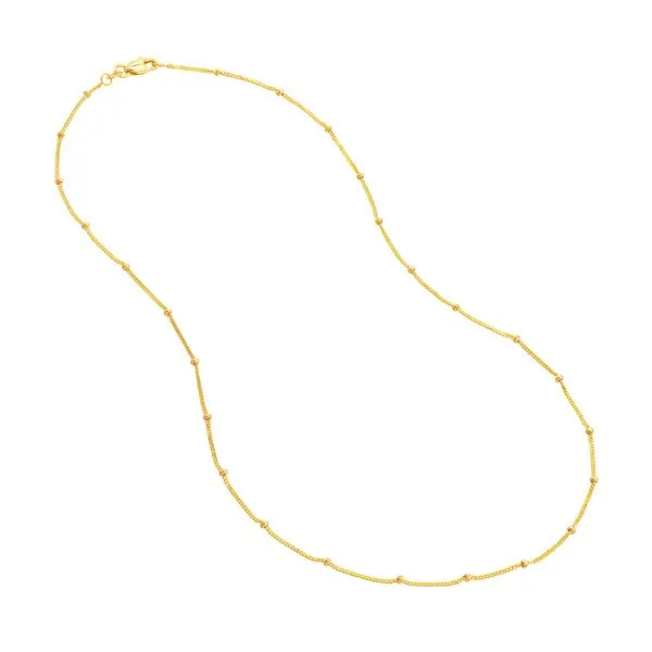 14K Yellow Gold Saturn Curb Chain Image 2 Moore Jewelers Laredo, TX