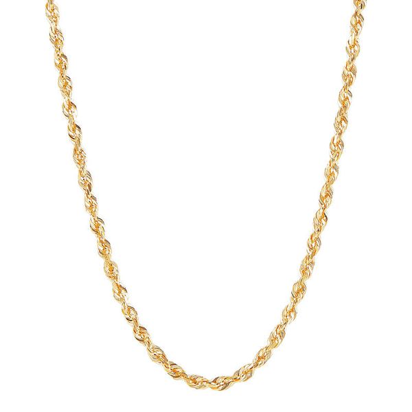 14K Yellow Gold Diamond Cut Solid Rope Chain, 20in. Moore Jewelers Laredo, TX
